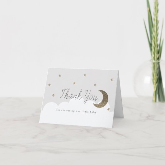 星と直送ムーンベビーシャワーグレー サンキューカード (正面)