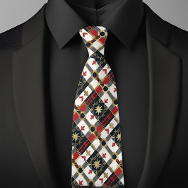 星と矢のプレイド ネクタイ