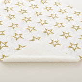 星と紙吹雪ピンク、金ゴールドと白エレガント シェルパブランケット (3/4)