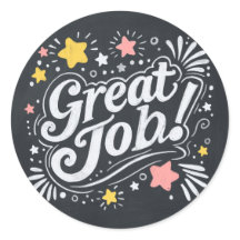 星と素晴らし渦巻き旋回を持つ黒板ジョブシール