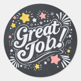 星と素晴らし渦巻き旋回を持つ黒板ジョブシール ラウンドシール