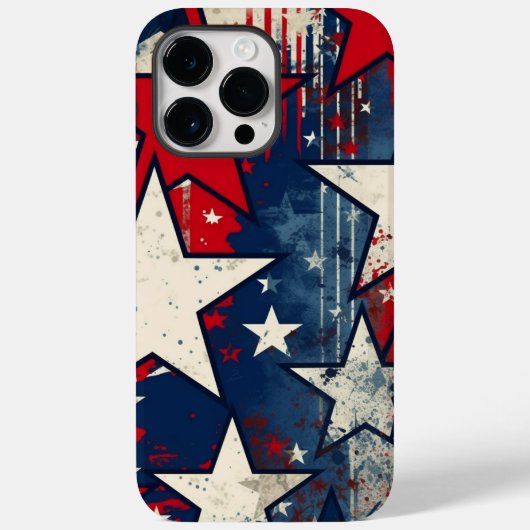 星と素朴ストライプ愛国的なiPhoneケース Case-Mate iPhoneケース (裏面)