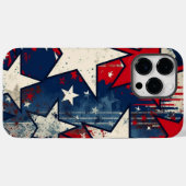 星と素朴ストライプ愛国的なiPhoneケース Case-Mate iPhoneケース (裏面 (横))