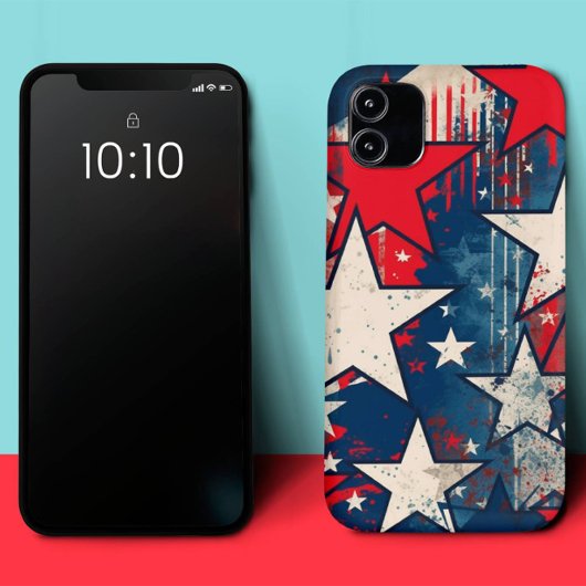 星と素朴ストライプ愛国的なiPhoneケース Case-Mate iPhoneケース