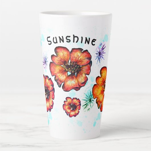 星と緋色の花 カフェラテマグ (正面)