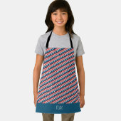 星と線の赤白青パターミニマルン エプロン (インサイチュ)