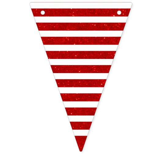 星と縞のフェイクグリッター赤白青 バンティングフラッグ (第2の旗)