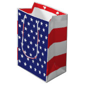 星と縞の抱き枕赤と青 ミディアムペーパーバッグ (正面アングル)