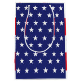 星と縞の抱き枕赤と青 ミディアムペーパーバッグ (正面)