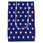 星と縞の抱き枕赤と青 ミディアムペーパーバッグ (裏面)