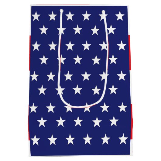 星と縞の抱き枕赤と青 ミディアムペーパーバッグ (裏面)