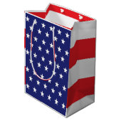 星と縞の抱き枕赤と青 ミディアムペーパーバッグ (裏面アングル)