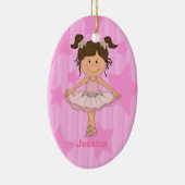 星と縞模様が描かれた可愛いピンクのバレエ団 セラミックオーナメント (右)