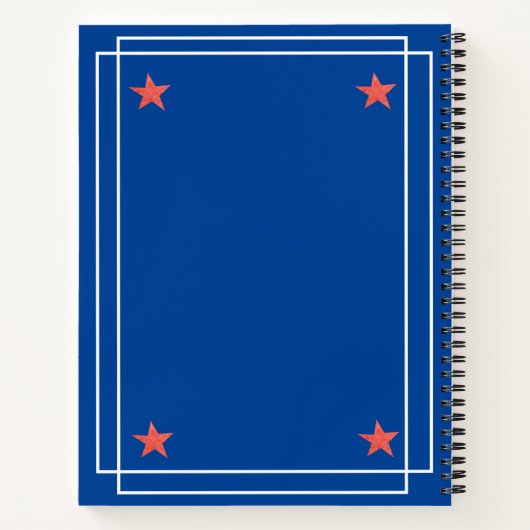 星と縞模様スパイラルノートブック ノートブック (裏面)