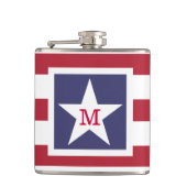 星と縞模様モノグラム様式化 フラスク (正面)