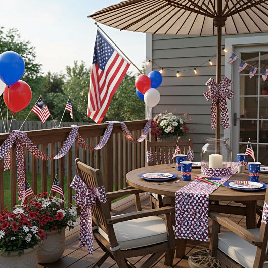 星と縞 サテンリボン