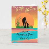 星と背中の息子の父の日 カード (黄色い花)