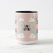 星と背中:愛パーソナライズされた ツートーンマグカップ (中央)