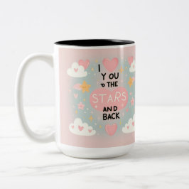 星と背中：愛パーソナライズされた ツートーンマグカップ