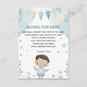 星と花の本を持つかわいい男の子ベビー エンクロージャーカード (正面)