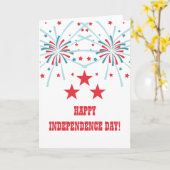 星と花火の7月4日カード カード (黄色い花)