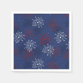 星と花火：独立記念日お祝い スタンダードカクテルナプキン (正面)