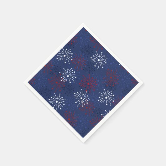 星と花火:独立記念日お祝い スタンダードカクテルナプキン (角)