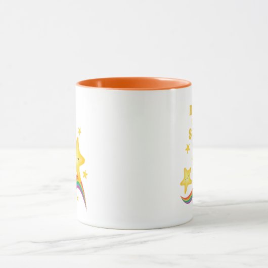 星と虹に手を届けやる気を起こさせるる マグカップ (中央)