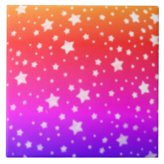 星と虹色 タイル