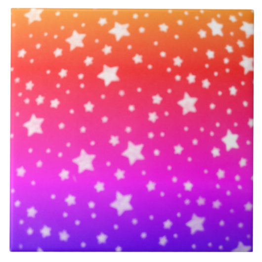 星と虹色 タイル (正面)