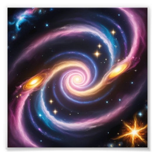 星と銀河系の違う写真 フォトプリント            (正面)