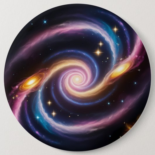 星と銀河系の違う写真 缶バッジ (正面)