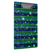 星と雨ストライプ滴が咲く青い緑の クリップボード (右)