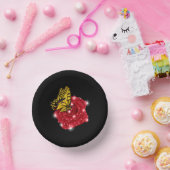 星と雨粒と赤いバラの上の蝶 ペーパーボウル (パーティー)