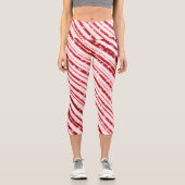 星と雪の結晶を使ったキャンディーケイン カプリレギンス (正面)