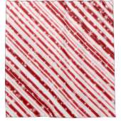 星と雪の結晶を使ったキャンディーケイン シャワーカーテン (正面)