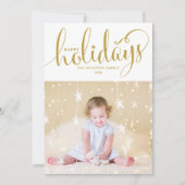 星と雪片ハッピーホリデーズフォトカード シーズンカード (正面)