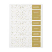 星と雪 |金ゴールド休日ラベル ラップアラウンドラベル (シート)