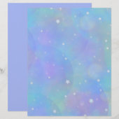 星と雲のある明るい青の空 (正面/裏面)