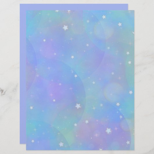 星と雲のある明るい青の空 (正面/裏面)