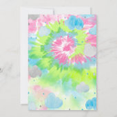 星と雲のカラフルなタイダイ ベビーシャワー 招待状 (裏面)