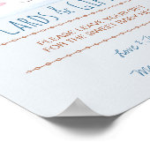 星と雲の男の子の赤ちゃんシャワーギフトテーブルサイン ポスター (角)