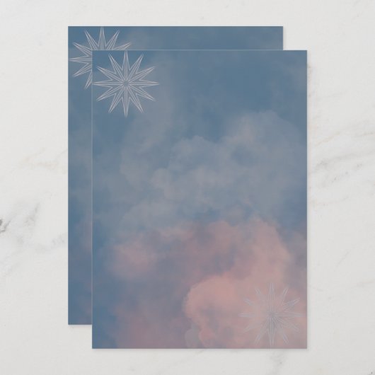 星と雲の空 招待状 (正面/裏面)