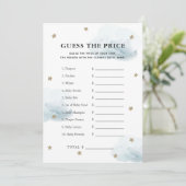 星と青の雲の価格を推測ベビーシャワーゲーム 招待状 (スタンド正面)