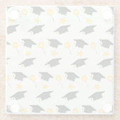 星と風船の目盛り帽子の模様 ガラスコースター (裏面)