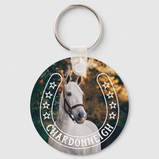 星と馬の名前の写真 キーホルダー (正面)