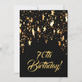 星と黒の70歳の誕生日パ輝くーティー 招待状 (正面)