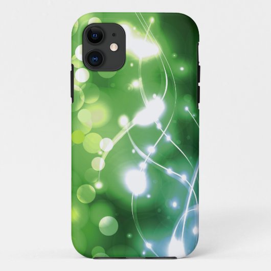 星と《写真》ぼけ味を持つ明るい緑の背景 Case-Mate iPhoneケース (裏面)