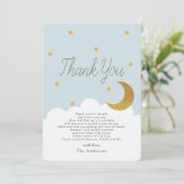 星とCrecsentムーンブルーベビーシャワーありがとう 招待状 (スタンド正面)