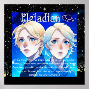 星とUFOとのプレアディアンエイリアンレース ポスター